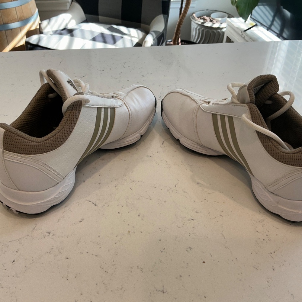 Adidas Women’s Golf Shoes Sz 6.5 White/Taupe Comfort Grip ONLY WORN ONCE!! - Picture 6 of 8